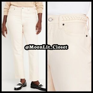 Old Navy High-Waisted OG Straight Braided Ankle Jeans “Ecru Braid” Size 20